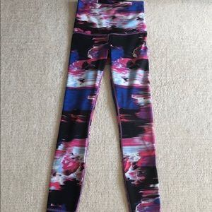 Lululemon pink watercolor leggings Size S